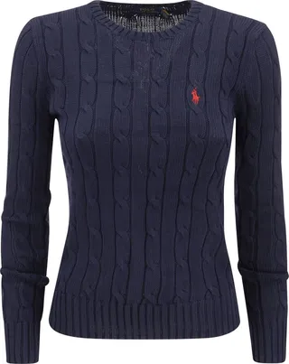 The Slim-Fit cut and classic cable knit define the unmistakable Polo style of this shirt. Perfect with a pair of patterned trousers or skinny leather jeans.