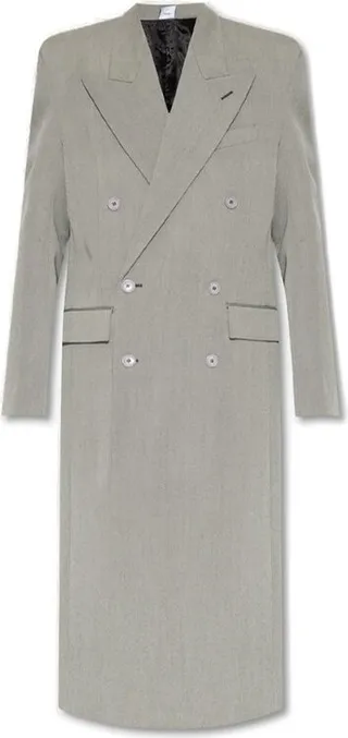 Vetements Logo Patch Double Breasted Coat