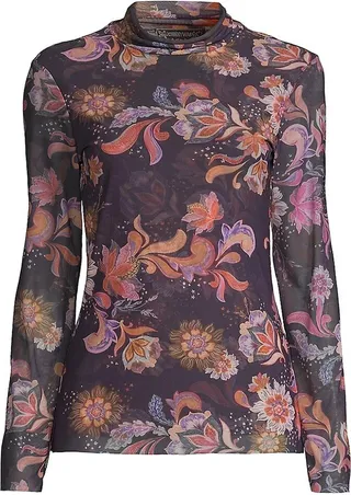 Harmonia Floral Mock Turtleneck Top