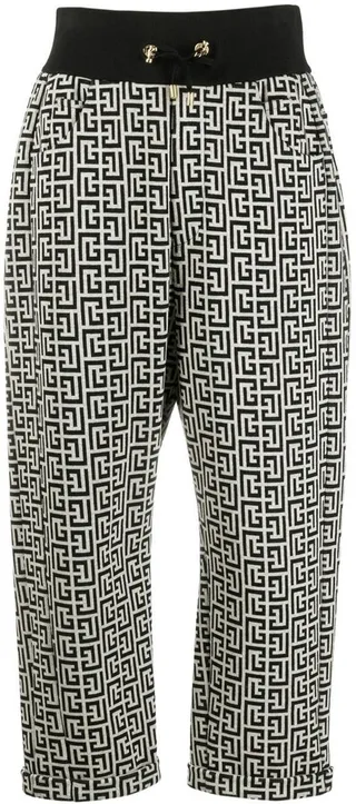 Motif-Print High-Waisted Trousers