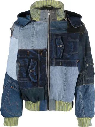 Patchwork-Design Denim Jacket