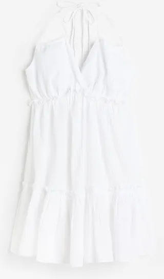 Ruffle-trimmed Halterneck Dress