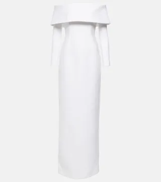 Stephania off-shoulder crepe maxi dress