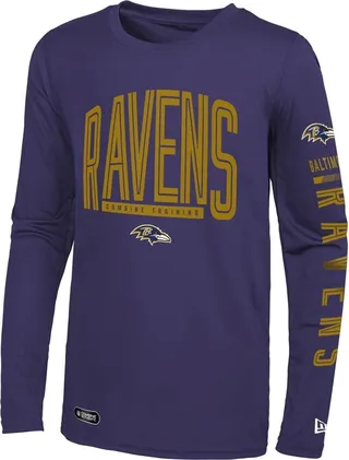 Men's New Era Purple Baltimore Ravens Combine Authentic Home Stadium Long Sleeve T-shirt