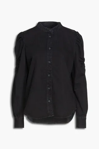 Frankie gathered denim blouse