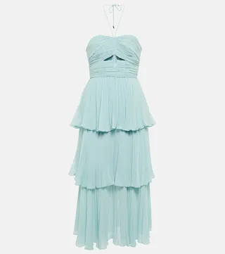 Cutout halterneck midi dress