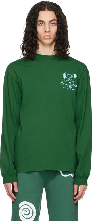 Carne Bollente Green 'The Carne Love Hotel' Long Sleeve T-Shirt