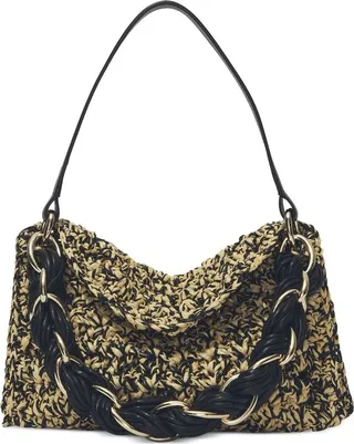 Crochet Braided-Strap Shoulder Bag