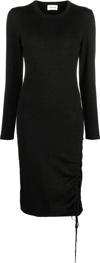 Ruched-Detail Midi Dress