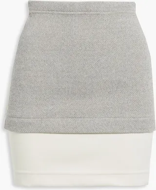 Cleo tweed-paneled ponte mini skirt