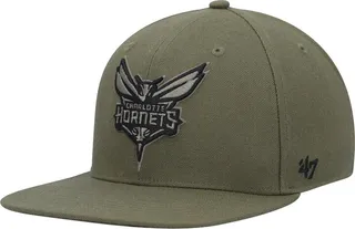Men's '47 Brand Olive Charlotte Hornets Ballpark Camo Captain Snapback Hat