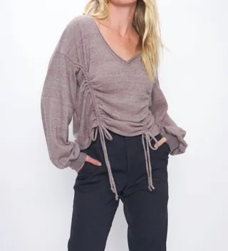 Jayde Rushed Sweater in French Roast