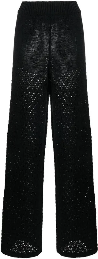 Loose-Knit High-Waisted Trousers