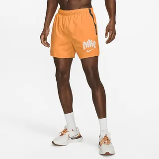 Nike Men's Dri-FIT Run Division Challenger 5" Brief-Lined Running Shorts in Orange