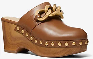 Scarlett Embellished Leather Platform Clog