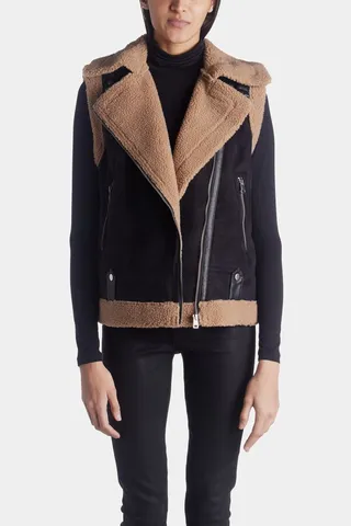 Vega Short Shearling Waistcoat