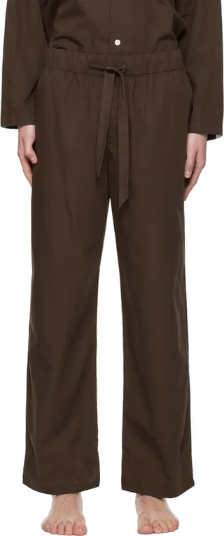 Tekla Brown Drawstring Pyjama Pants