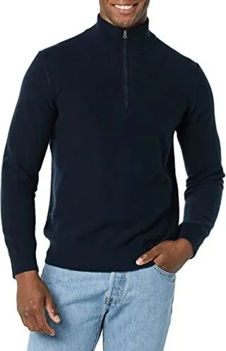 Vince mens Boiled Cashmere Quarter Zip Sweater
