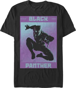 Men's Marvel Black Panther Dot Print T-Shirt - Black - 3X Large