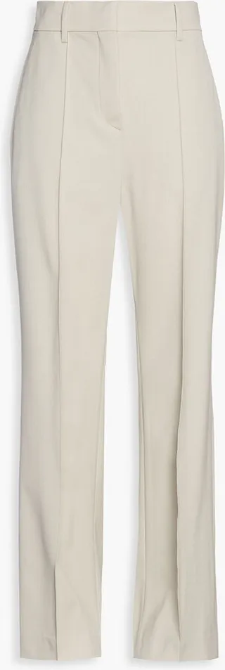 Wool-blend twill wide-leg pants