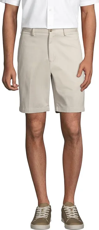 Lands' End Men's Big 9" Traditional Fit No Iron Chino Shorts - 44 - Light Stone