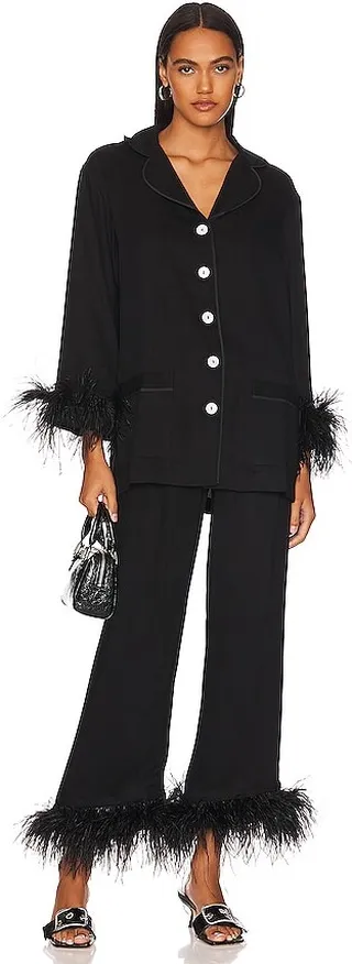Party Pajama Set with Double Feathers