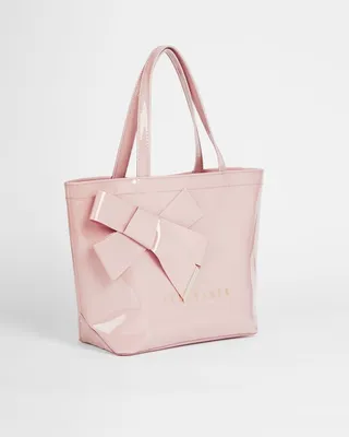 Small Icon Bag With Knot Bow in Pale Pink