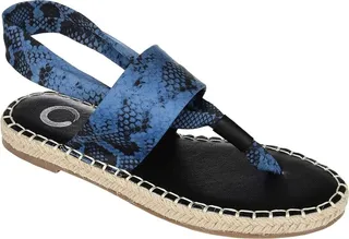 Journee Collection Comfort Foam Flin Sandal (Blue) Women's Shoes
