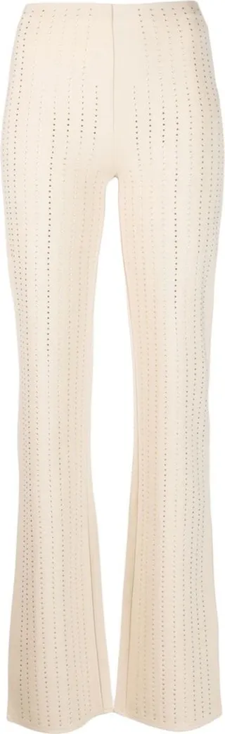 Rhinestone-Embellished Straight-Leg Trousers