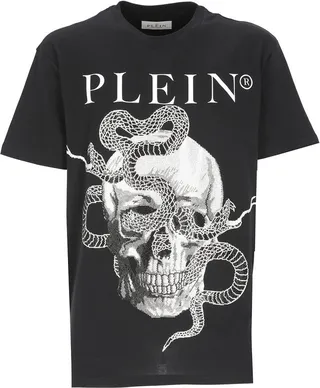 Philipp Plein Snake-Printed Shirt-Sleeved T-Shirt