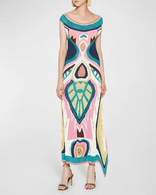 Boho Intarisa Knit Butterfly Sleeveless Midi Dress