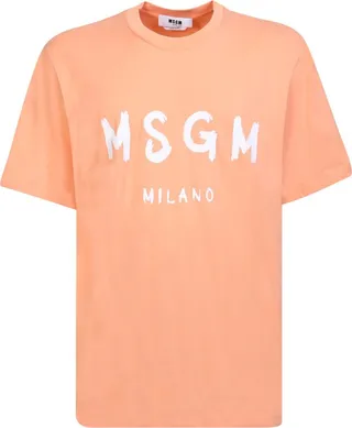 MSGM Logo Printed Crewneck T-Shirt