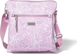 Baggallini Go Bagg with RFID Phone Wristlet (Pink Blossom) Cross Body Handbags