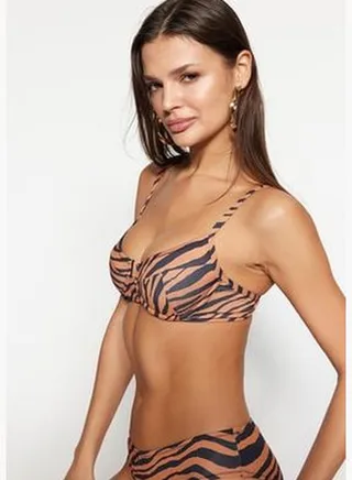 Animal Pattern Balconette Bikini Top TBESS21BU0018