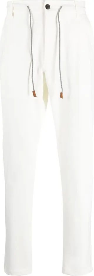 Drawstring-Waist Tapered Trousers