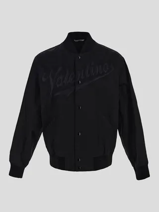 Valentino Buttoned Long-Sleeved Bomber Jacket
