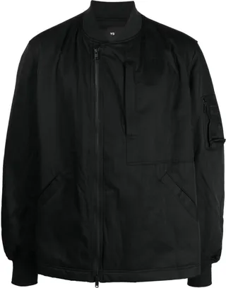 Off-Centre Zip-Fastening Bomber Jacket