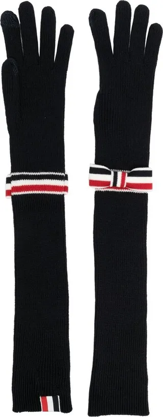 Virgin Wool Bow-Detail Gloves