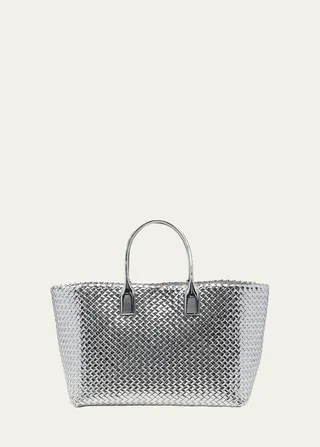 Cabat Large Intreccio Metallic Tote Bag
