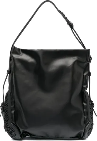 Black Obo Faux Leather Shoulder Bag