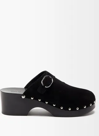 Suede Studded Clogs