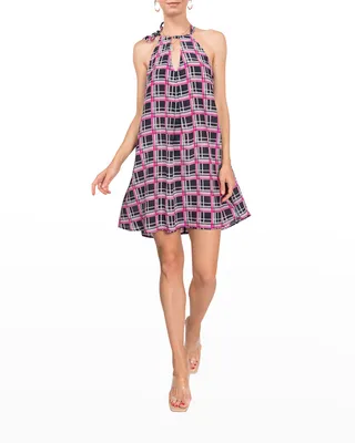 Tessa Plaid Halter Mini Dress