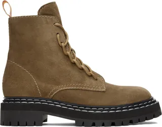 Proenza Schouler Taupe Lug Sole Combat Boots