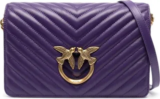 Logo-Plaque Quilted Leather Shoulder Bag