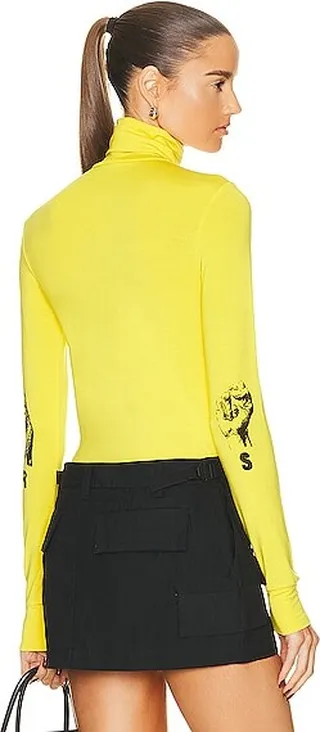 Raf Simons Turtleneck Long Sleeve Top in Yellow
