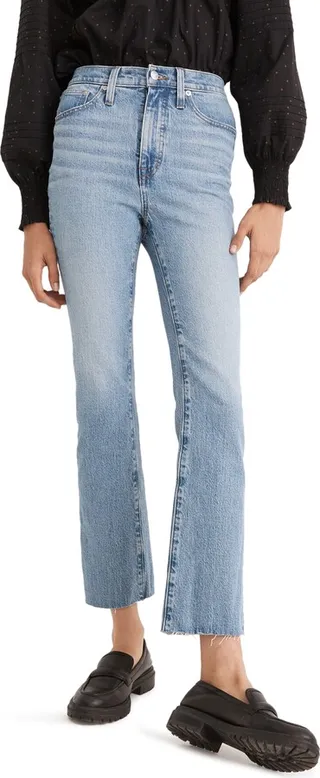 Cali High Waist Raw Hem Demi Boot Jeans