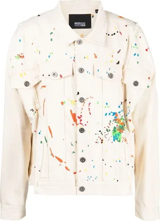 Paint-Embroidered Denim Jacket