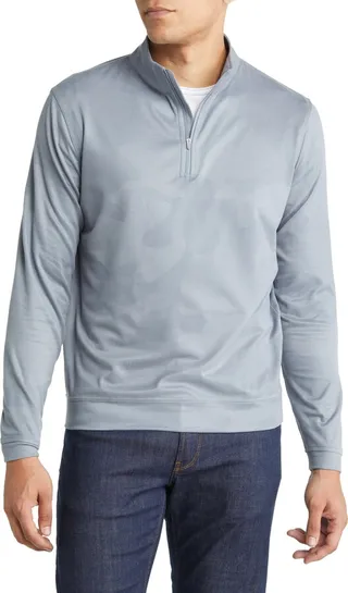 Perth Camouflage Jacquard Quarter Zip Performance Pullover