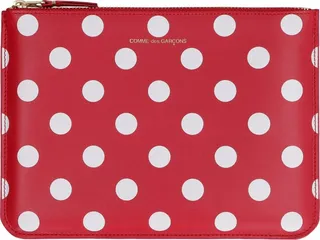 Logo Detail Flat Leather Pouch