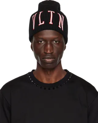 Valentino Garavani Black 'VLTN' Beanie